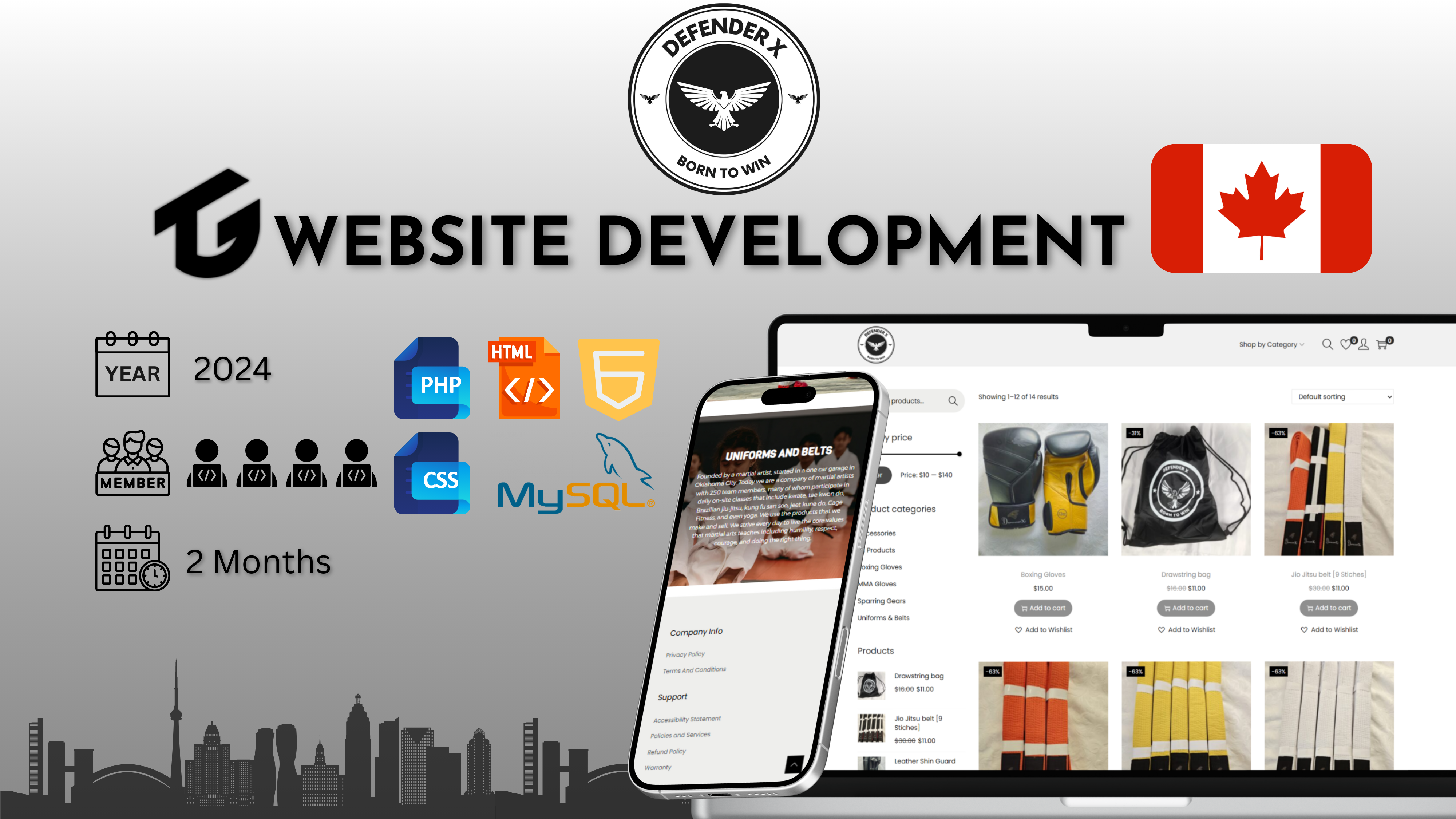 Defender X Sports E-Commerce Website Development